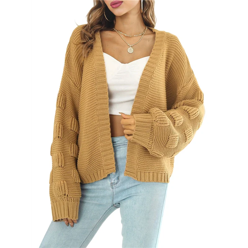 여성 패션- 캐주얼 오버사이즈 스웨터 오픈 프론트 배트윙 롱 슬리브 청키 니트 가디건 아우터웨어 코트