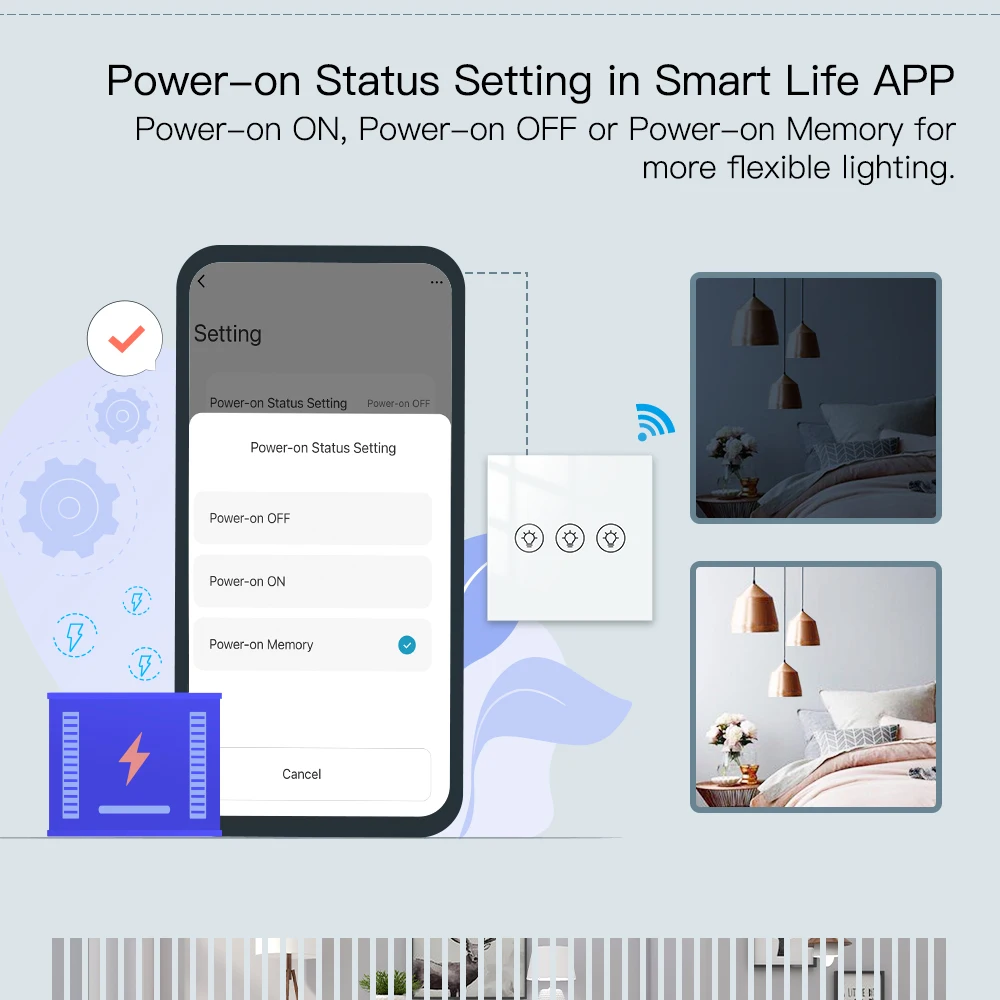 Moes WiFi Light Dimmer Switch brightness Wireless Control Smart Life/Tuya APP Light Mode 1/2/3 Gang EU smart switch,smart light switch