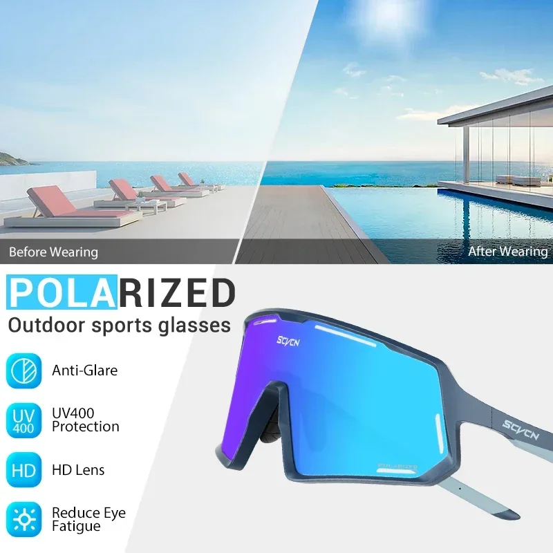 SCVCN Polarized Cycling Glasses Sunglasses for Men Women MTB Glasses Sports Driving Running Hiking UV400 Lightweight Goggles