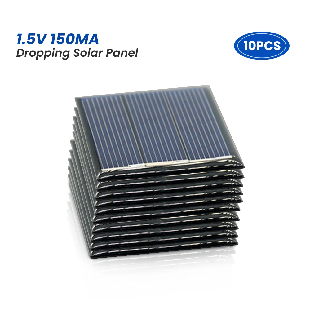 SUNYIMA 10pc 45*45mm Polycrystalline Drip Rubber Square Panel 1.5V 150MA Suitable For Outdoor Installation In Harsh Environment