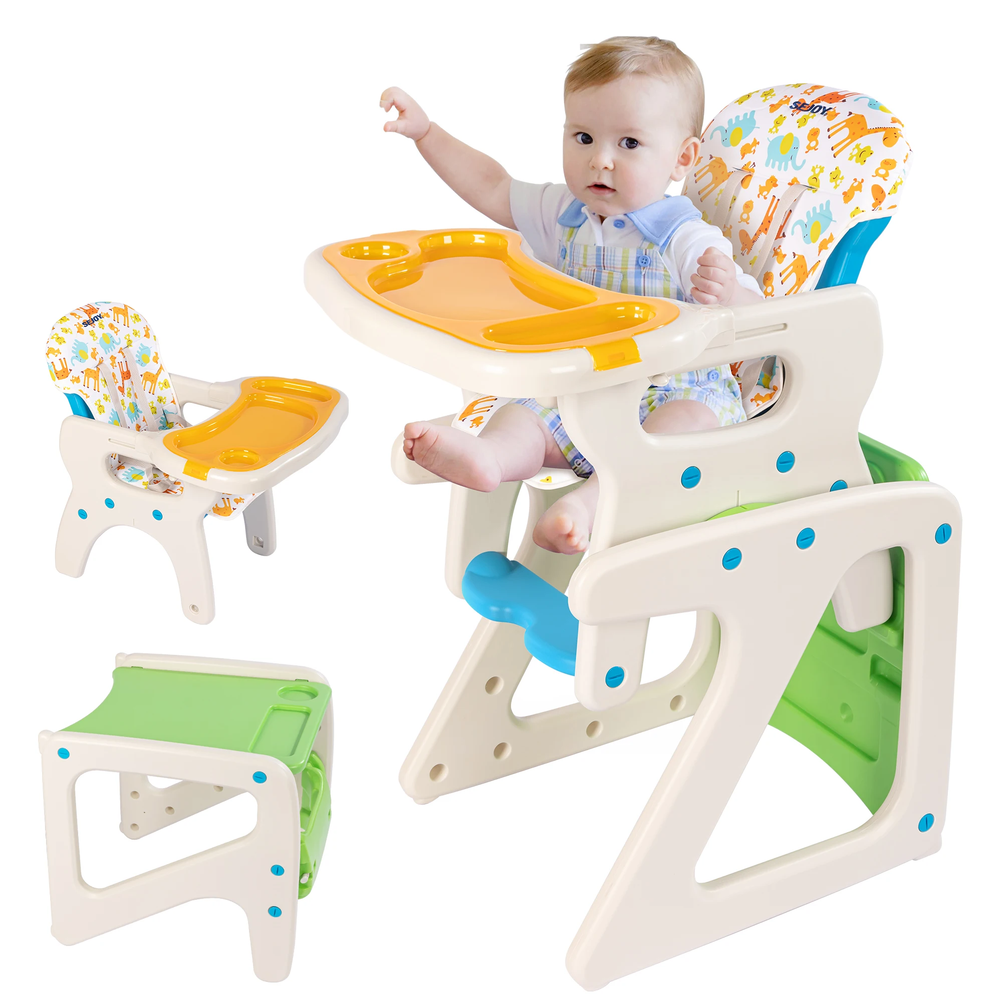 Sejoy Baby High Chair, Toddler Chair Highchairs with Adjustable Seat Back Detachable Seat Cushion for Baby Infants Toddlers