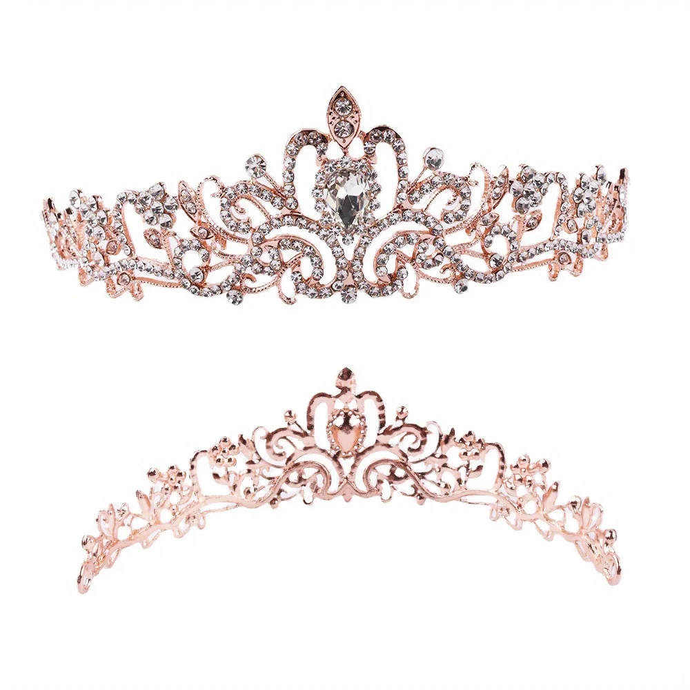 Hochzeit Haar Tiara Kristall Braut Tiara Krone mit Kamm Strass Abschluss ball Diadem Diademe und Kronen Braut Hochzeit Haarschmuck – Detail 3