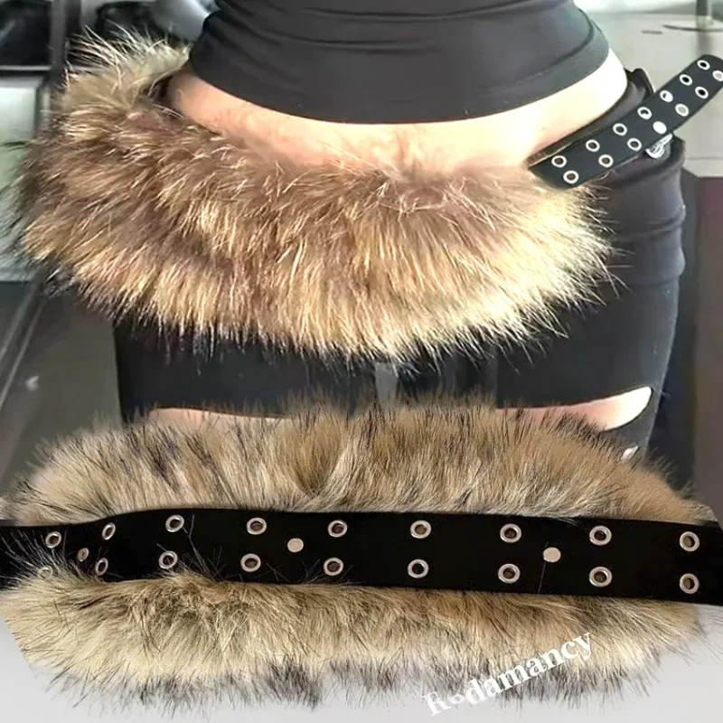 Mode Faux Pelz PU Leder Gürtel Metall Schnalle Breite Bündchen für Würzige Mädchen Jeans Hosen Harajuku Steampunk Punk Vintage Gürtel