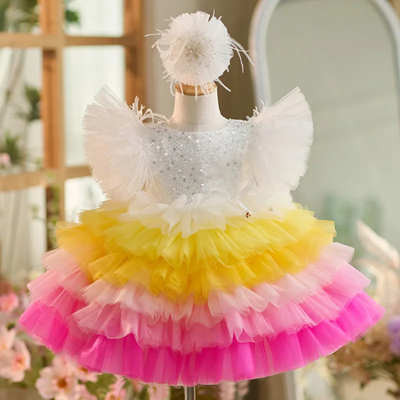 Light luxury gorgeous girl dress cute girl super glitter pinkyard