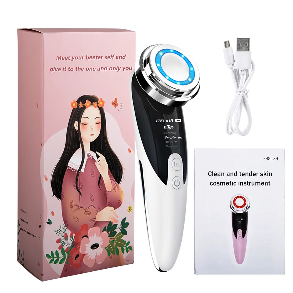 Face Massager Skin Rejuvenation Radio Mesotherapy LED Facial Lifting Beauty Vibration Wrinkle Removal Anti Aging Radio Frequency 6