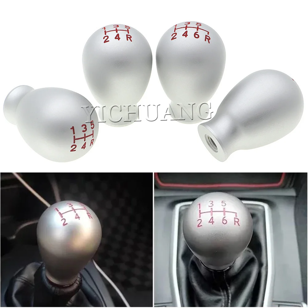 WateWropletShapeGearShifterLeverHeadKnobM10x15ForHondaCivic