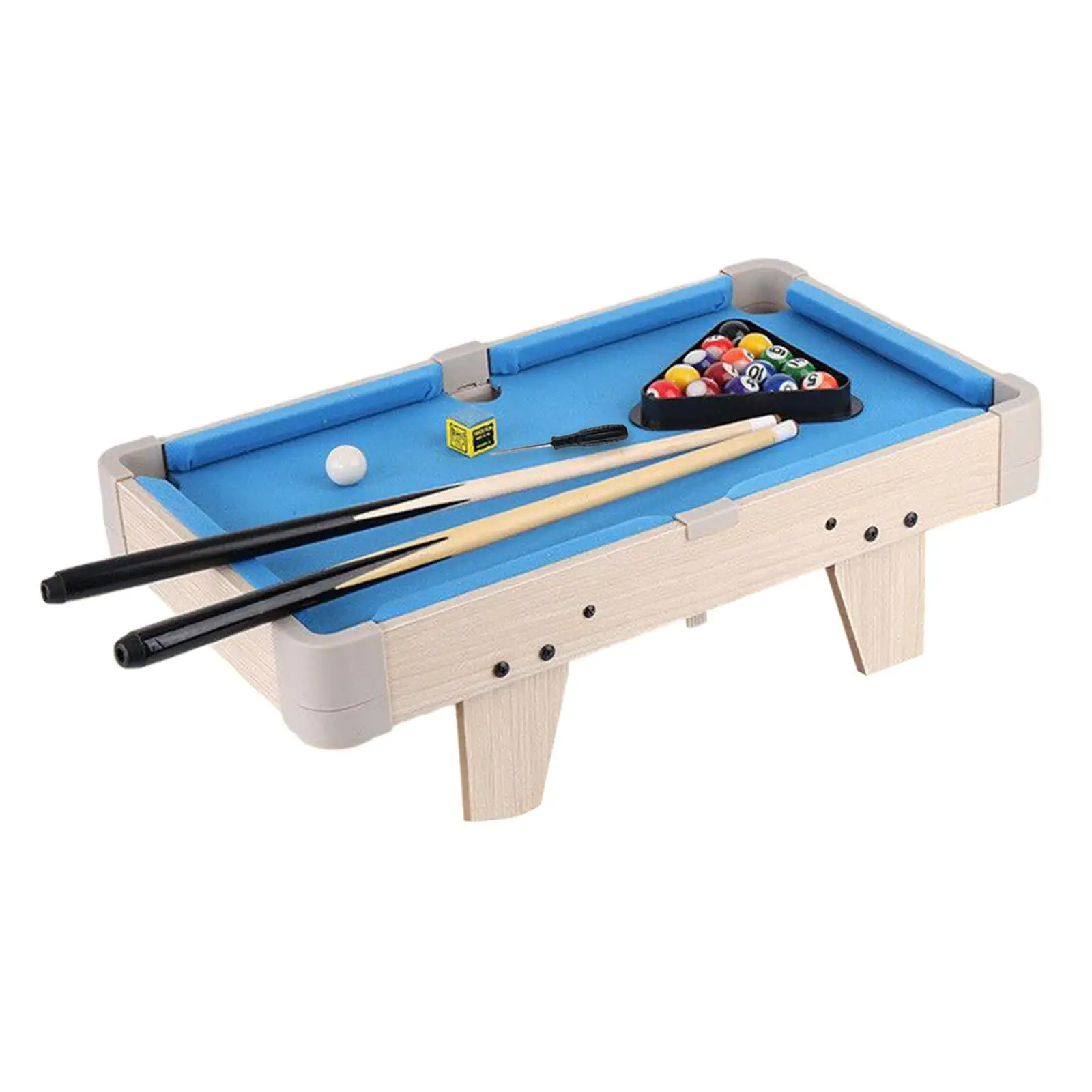 Mini Pool Table Set Parent Child Interaction Home Office Portable Chalk,