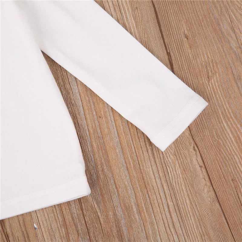 1-6years Girls Solid Black White High Neck T-Shirt Tops Girls Blouses Long Sleeve Casual Loose Fit Knitwear T-Shirts For Girls 6