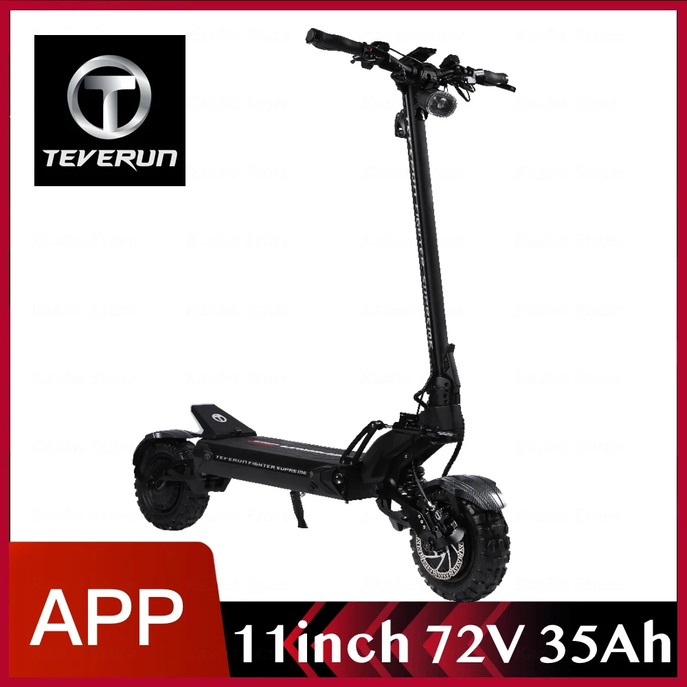 TEVERUN Fighter 72V 35Ah APP Smart BMS Blade Electric Scooter Skateboard Dual Motor 11inch Oil Hydraulic TFT