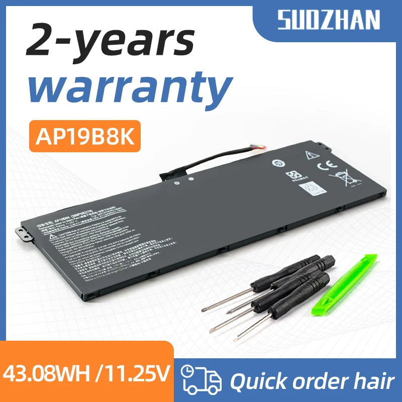 

SUOZHAN AP19B8K battery Apply to ACER Aspire A314 A315 A317 series laptop 11.25V 41.76Wh 3713mAh