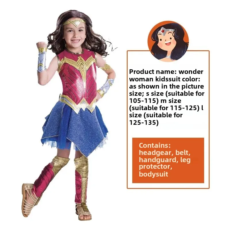 Wonder Woman Magic Children's Cosplay Anime Costume Energy Women's Superhero Clothes Unisex Halloween Fancy Dress