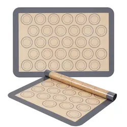 Silicone Baking Mat Set - Non - Stick, Reusable Sheets for Pastry, Cookie, and Bread Making (Grey)