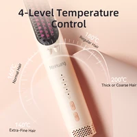 Brosse lissante chauffante électrique multifonction pour cheveux bouclés et raides, fer à lisser et à boucler 4