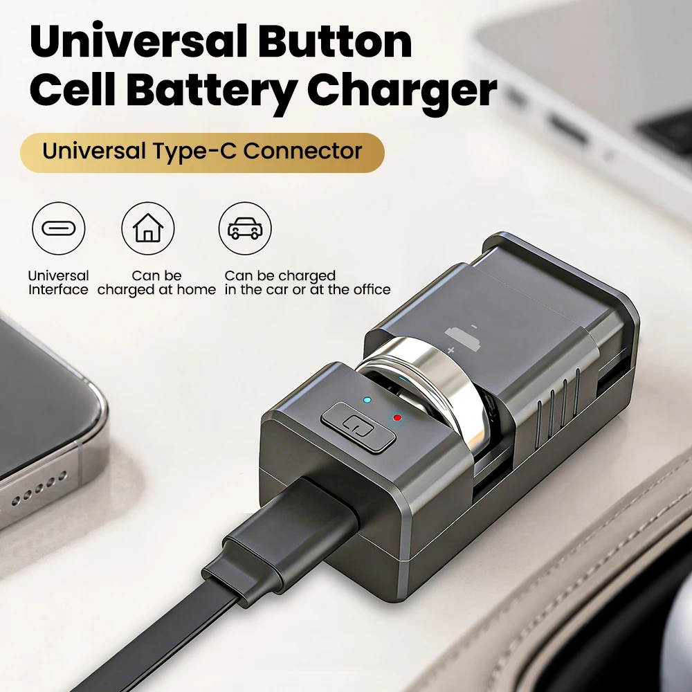 New Portable Button Battery Charger Universal Car Key Remote Mini Coin Cells Charger For LIR2032 LIR2477 LIR2450 Accessories ﻿ 1