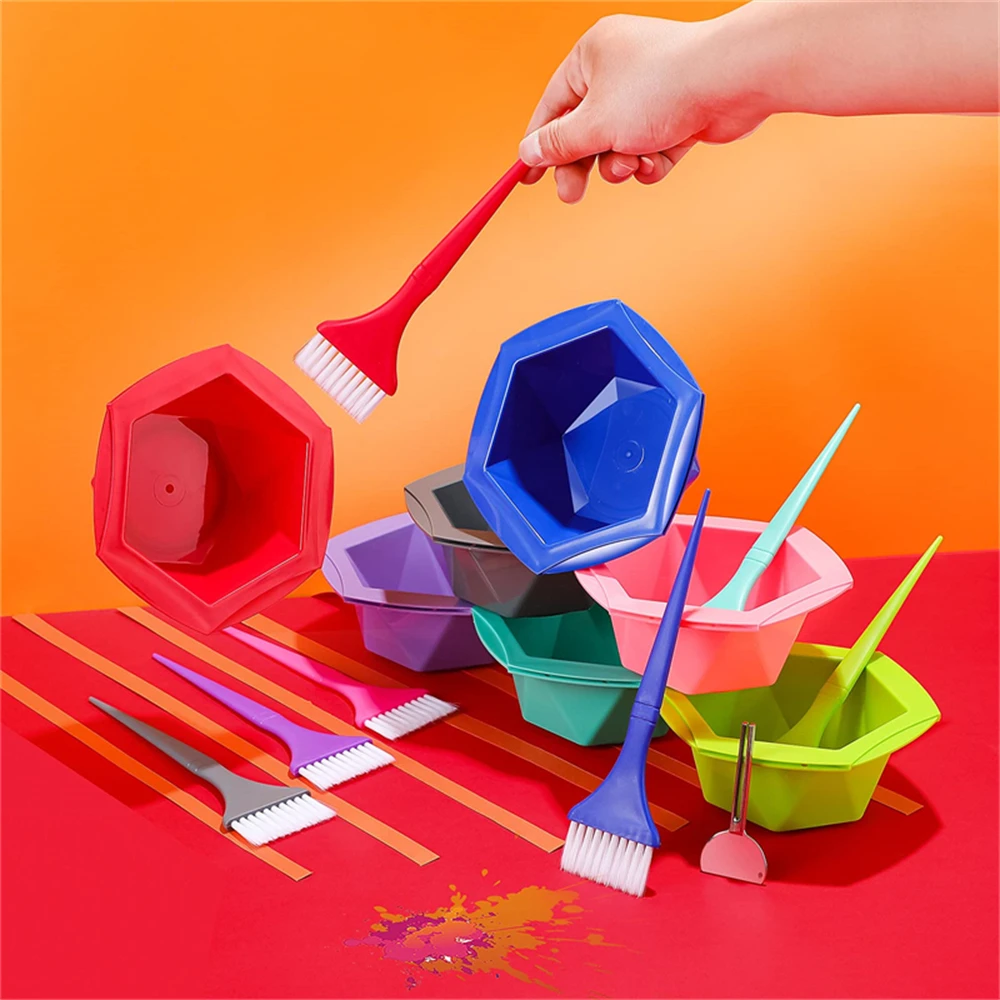 Description Picture 4 of item7pcs hair dye Brush mixer bowl for hairdresser coloring sets plastic mixing bowls Salon Hairdressing Styling Tools accessories