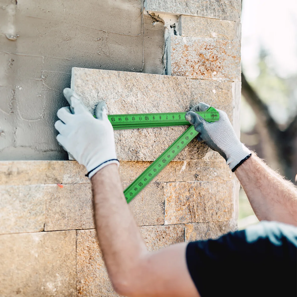 

1pc Folding Ruler 2M Long Plastic Foldable Ruler Measuring Tool for Carpenters