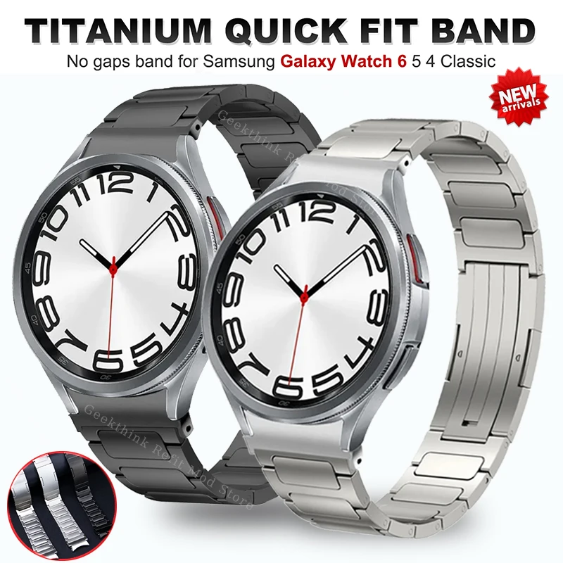 

Титановый ремешок для Samsung galaxy watch 6 classic, роскошный мужской браслет без зазоров для 4, 42, 46 мм, 47 мм, 43 мм, 5 Pro, 45 мм, 4, 40, 44 мм