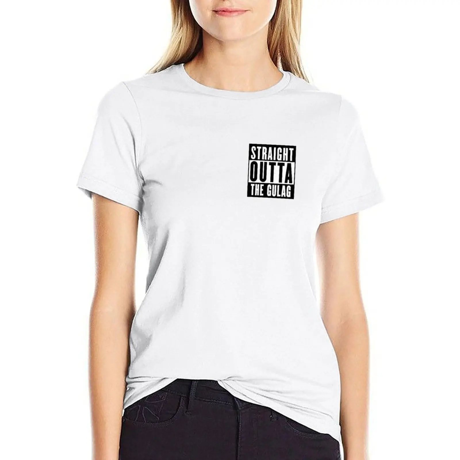 

Straight Outta The Gulag T-shirt summer tops plus size tops Women's cotton t-shirt