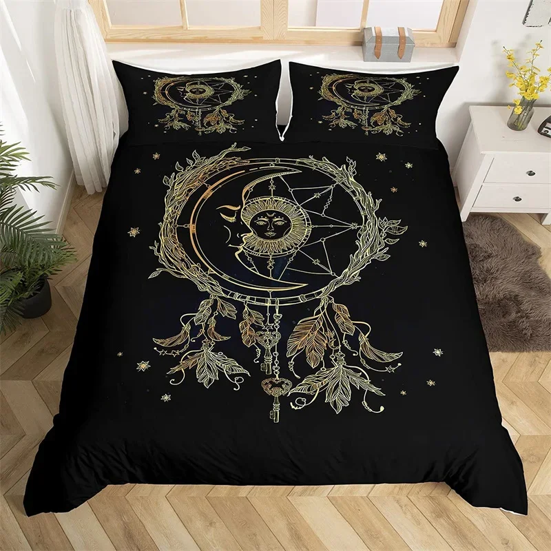 

Dreamcatcher Duvet Cover Set King Queen Size Bohemian Sun And Moon Bedding Set Polyester Astrology Constellation Comforter Cover