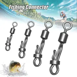 10/20 Pcs/Pack New Style Carp Rolling Swivel With Lock Snap Quick Change 8-Shape Ring Fishing Accessories Connector Solid Ring