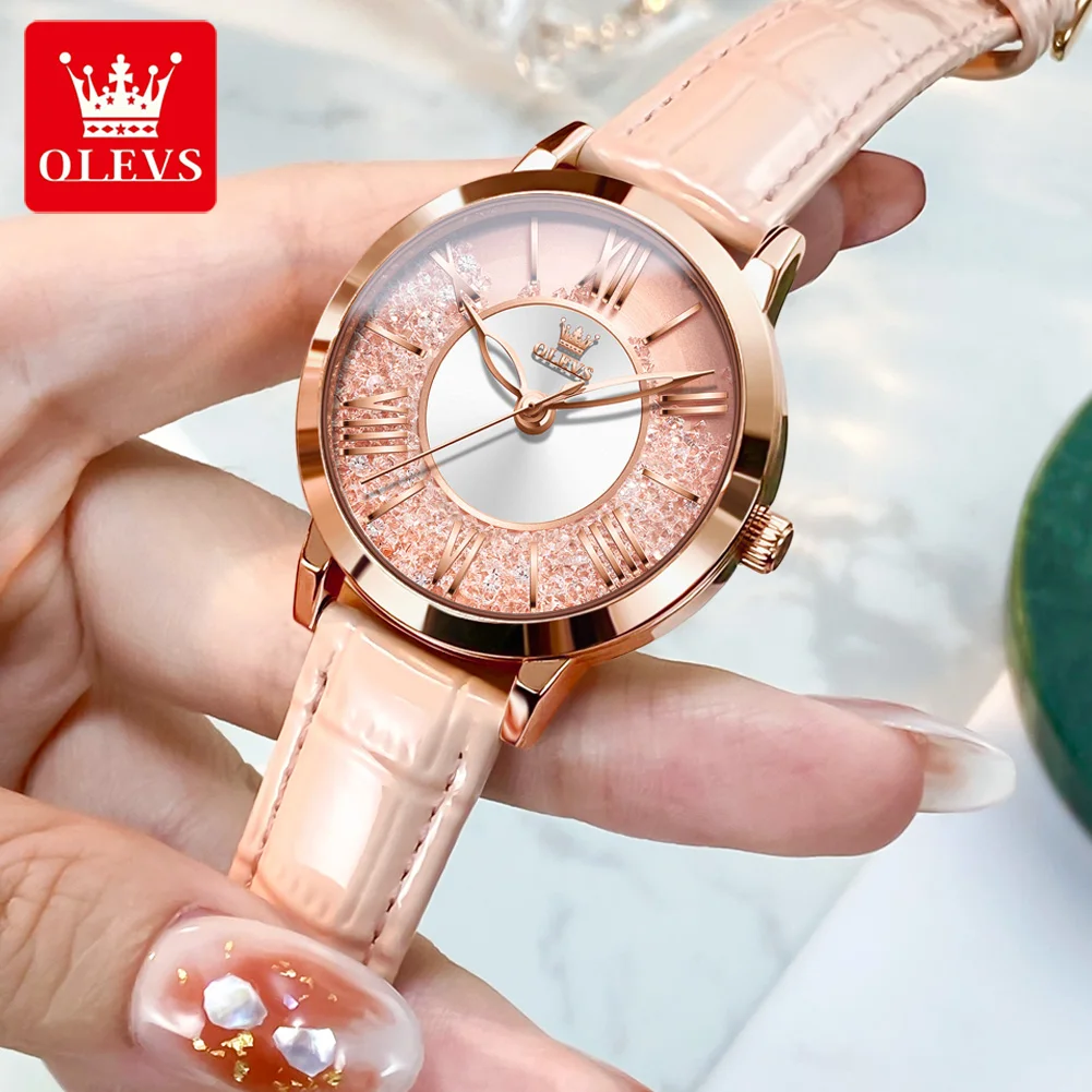 ساعة أوليفيس كوارتز بسيطة للنساء ، نمط حزام ، علام...