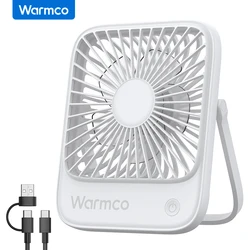 Portable Rechargeable Mini Desk Fan with 3 Speeds and 180° Rotation - Quiet Personal Cooling Solution (WHITE)