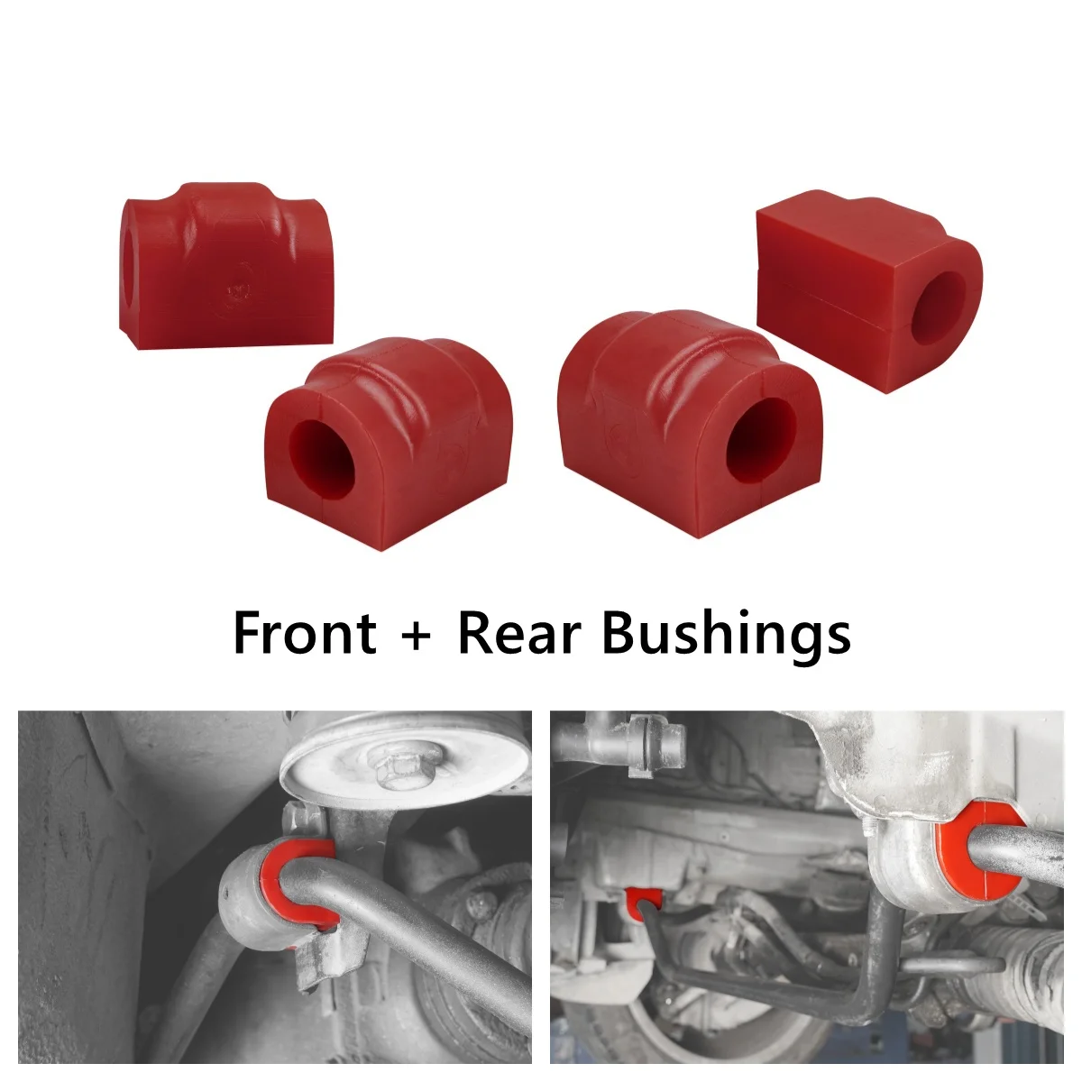 Front Axle Sway Bar Bushing BEVINSEE Front & Rear Anti Roll Sway Bar Polyurethane Bushings for BMW E46 323i 325i 330i 323ci 325ci 330ci 1999-2006