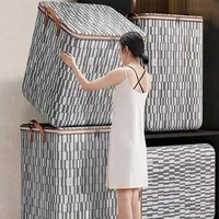 Large Capacity Clothes Storage Bag Thousand Bird Grid Foldable Dustproof Bag Household Moving Bags Waterproof and Dustproof 1