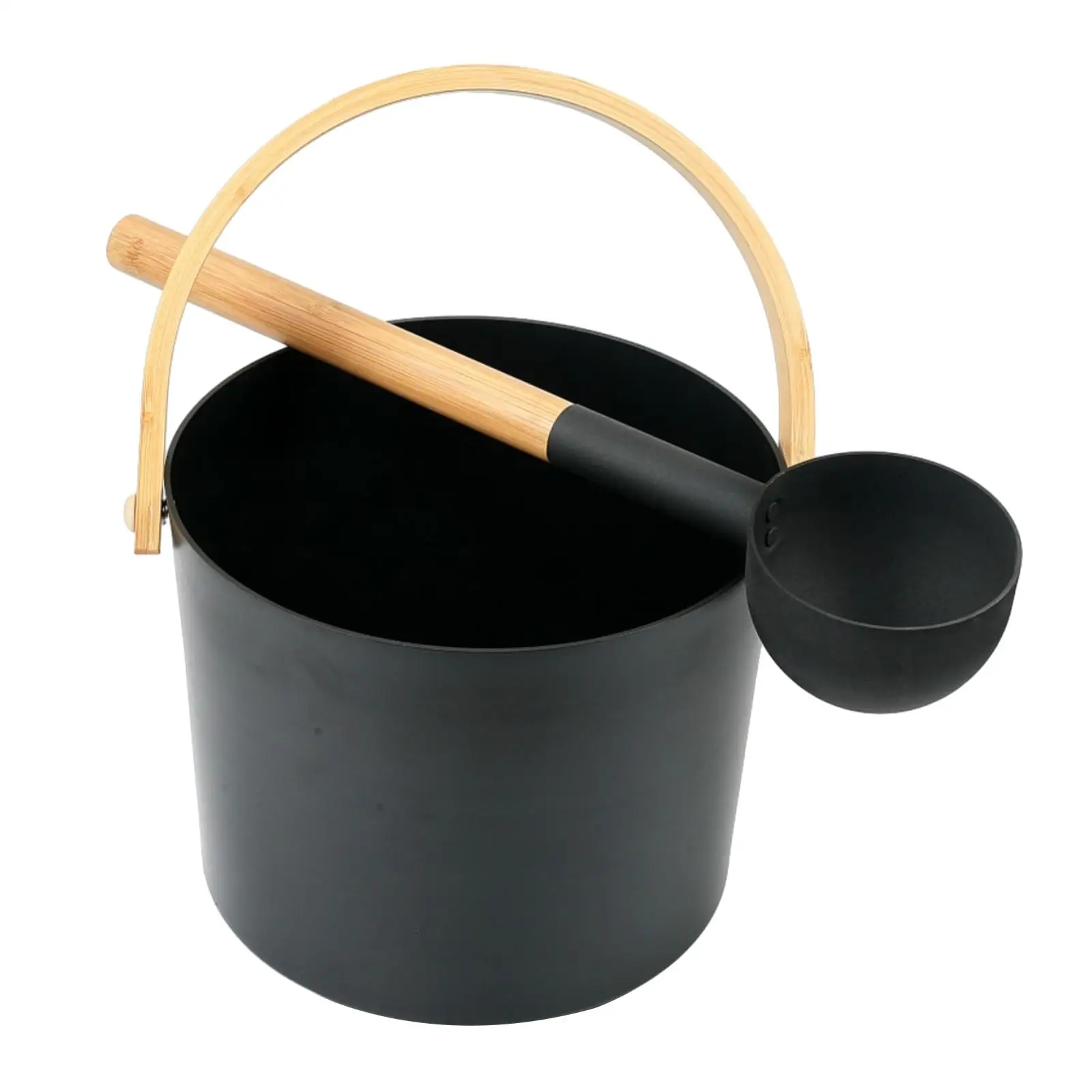 

Aluminum Sauna Bucket with Ladle Sauna Water Bucket for SPA Sauna Room Hotel