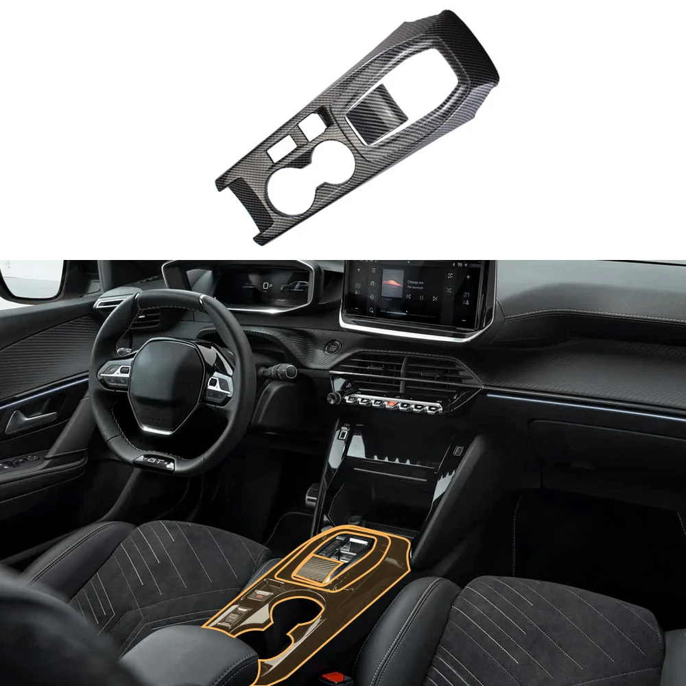 Passend für Peugeot 208 2008 2020-2025 Innenraum-Dekoration Schaltrahmen-Verzierung