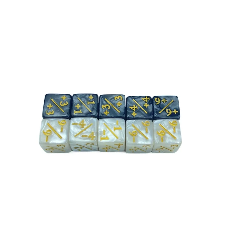 Dice 10pcs 16mm 6 Side Counting Dice +1/-1 Black White Kids Toy For Game Counting Counters boardgame toys