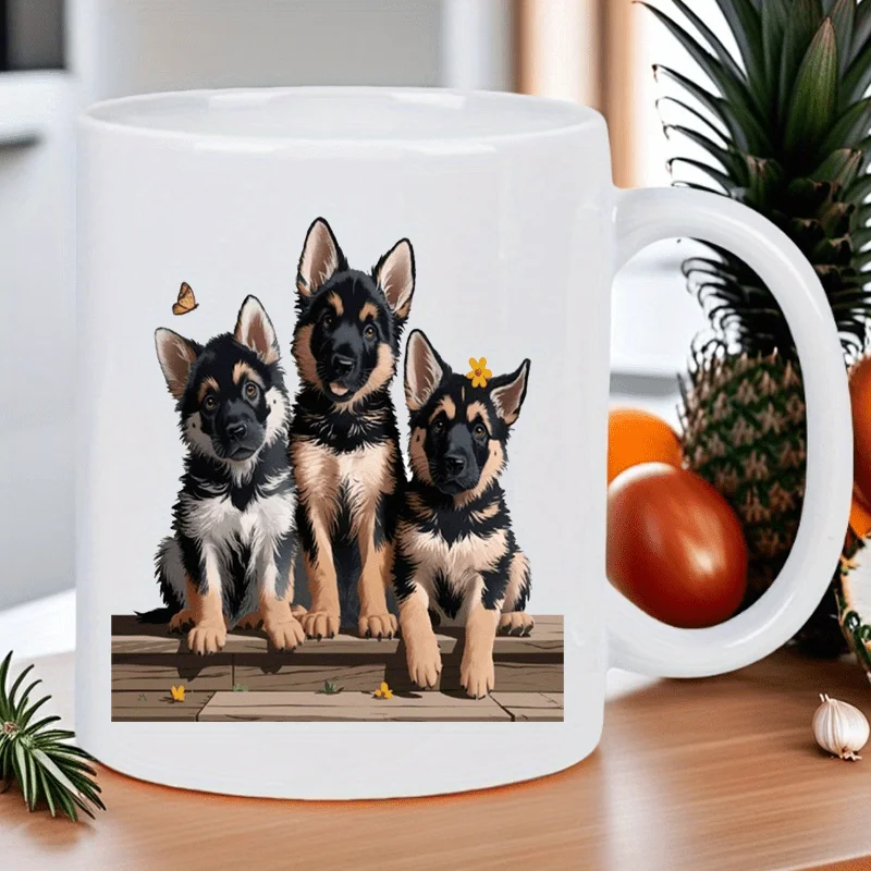 Tasse mit Schäferhundwelpen – Niedlicher Kaffeebecher mit drei entzückenden Hunden, robuste Keramiktasse für Heißgetränke, ideales Geschenk für Hunde_voghion.com