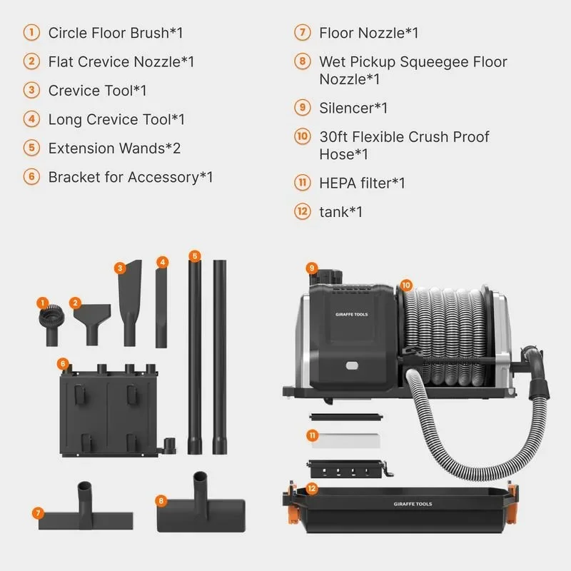 Giraffe Tools Retractable  Powerful  Vacuum Cleaner - Home Cleaning Solution powerful garage vacuum 2