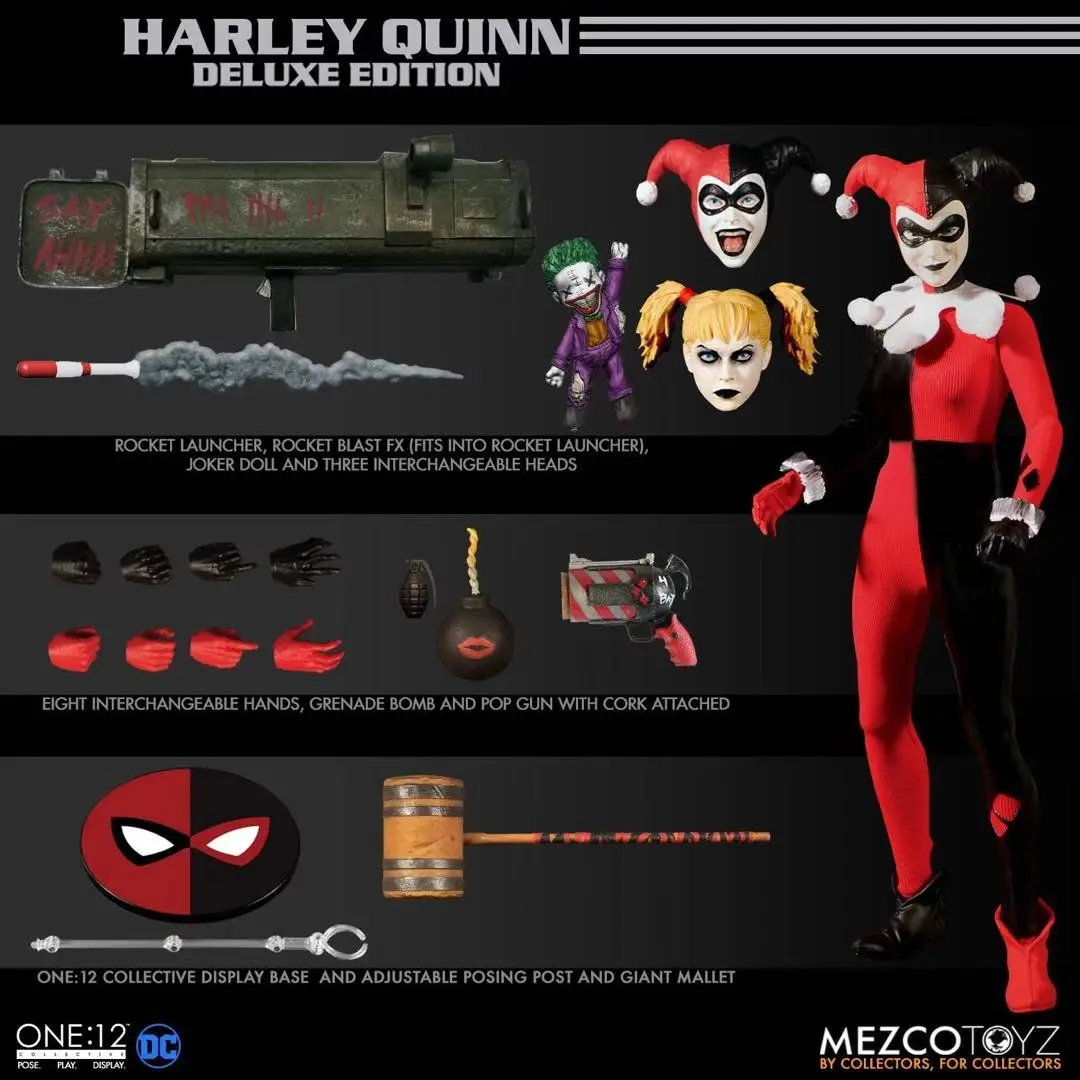 In Magazzino 100% Originale Mezco Toyz Harley Quinn Dc Batman Movie Character Model Art Collection Toy Gift