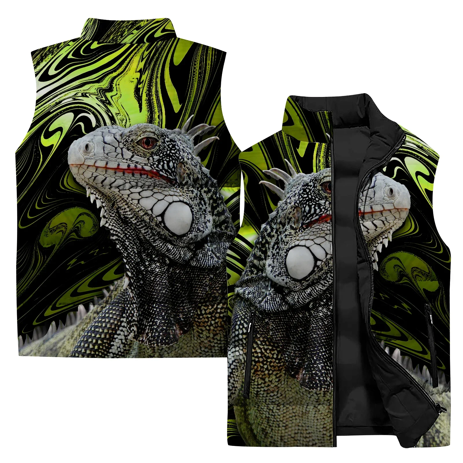 thumbnail image 1 of Chaleco con estampado de dragón personalizado, cómodo y cálido, moderno y versátil, chalecos deportivos de ocio para hombres, chalecos para hombres, ropa para hombres, 1 of 5