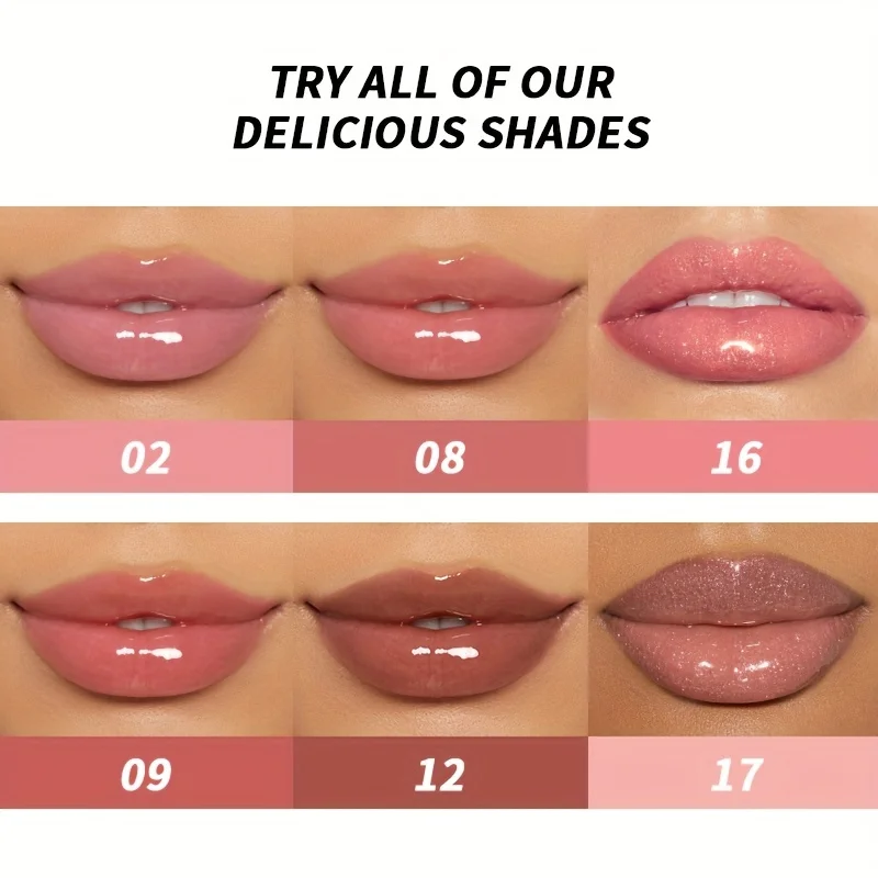 5-Color Jelly Lipsticks, Temperature Color Changing Crystal Flower Lip Gloss, Long Lasting Nourishing Hydrating Rosehip Oil Lips 3