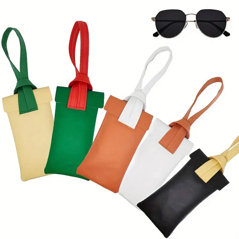 1pc Langlebige PU Leder Gläser Fall Sonnenbrille Einfarbig Tasche Tasche Brillen Box Leichte Bequem Protable – Detail 34