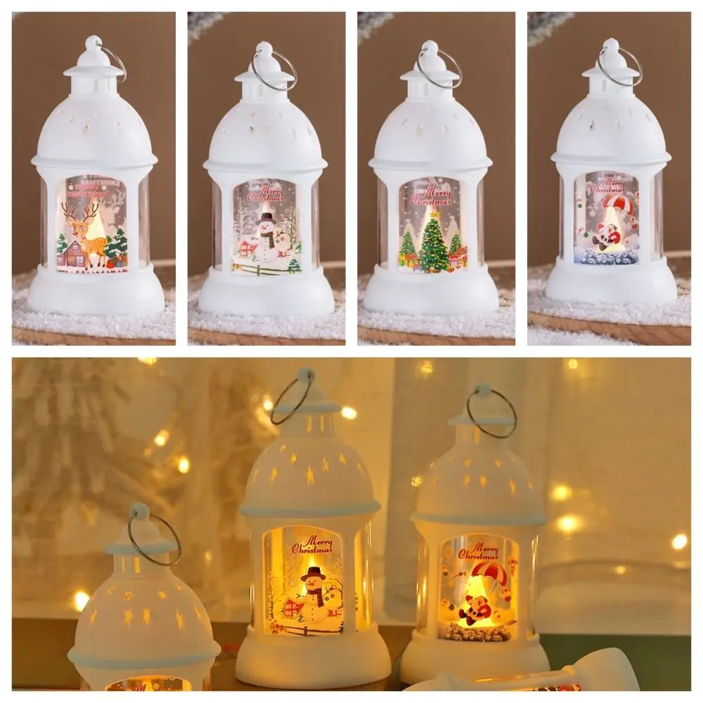 

Candlestick Christmas Wind Lamp Santa Christmas Tree Christmas Castle Lantern Glowing Atmosphere Santa Hanging Lamp