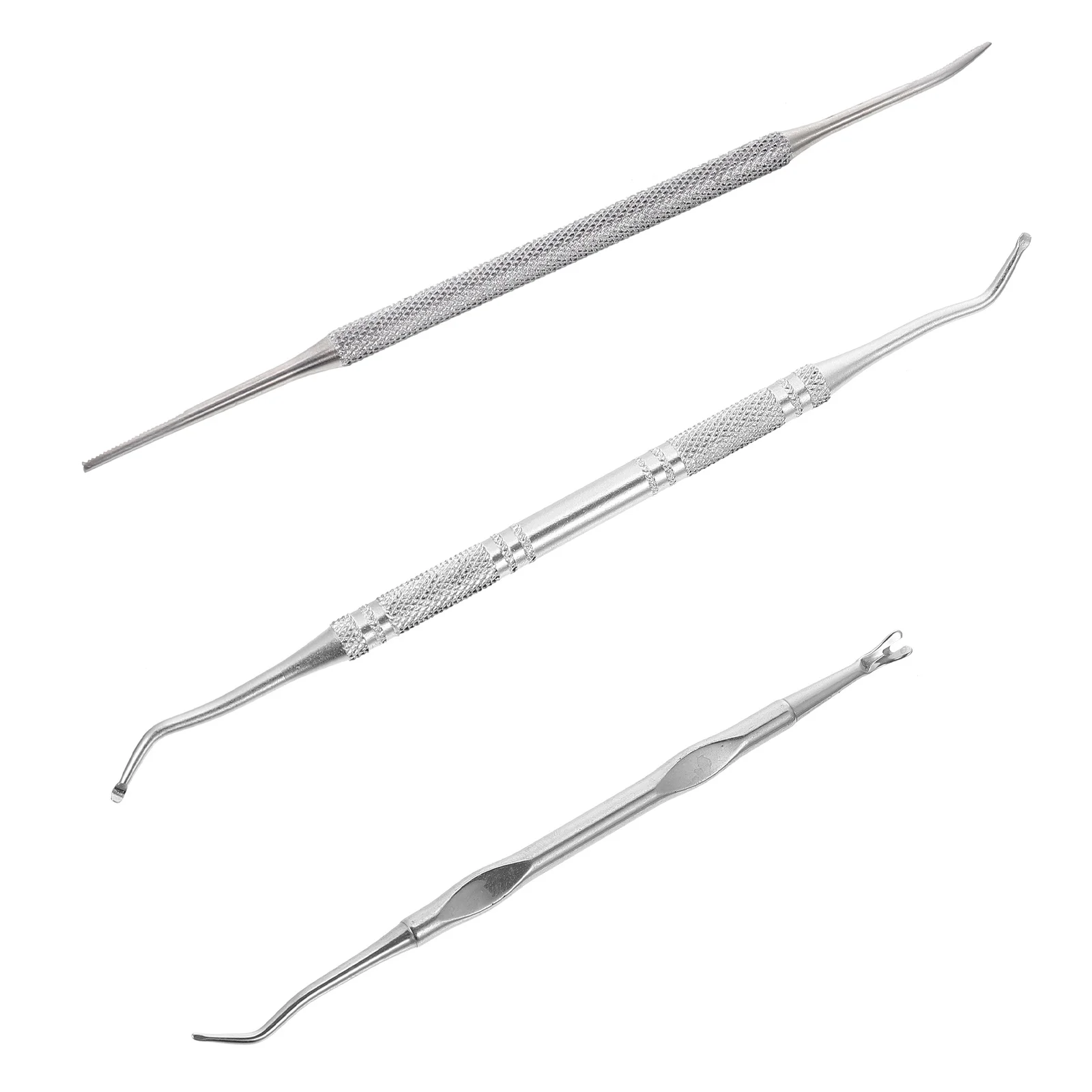 3Pcs Nail Kits Stainless Steel Pedicure Tool Household Nail Cleaner