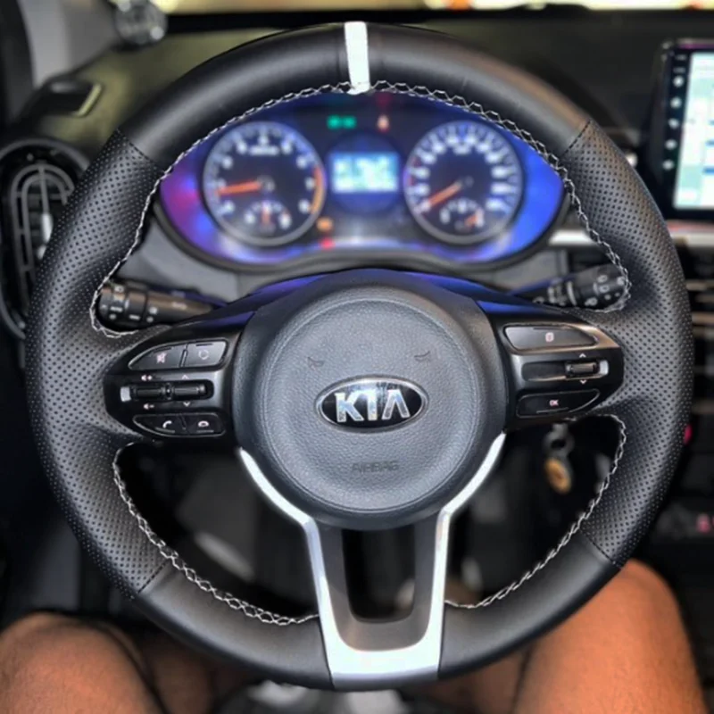 Custom Car Steering Wheel Cover 100 Fit For Kia Rio Rio5 K2 Picanto Morning 20172019 Auto