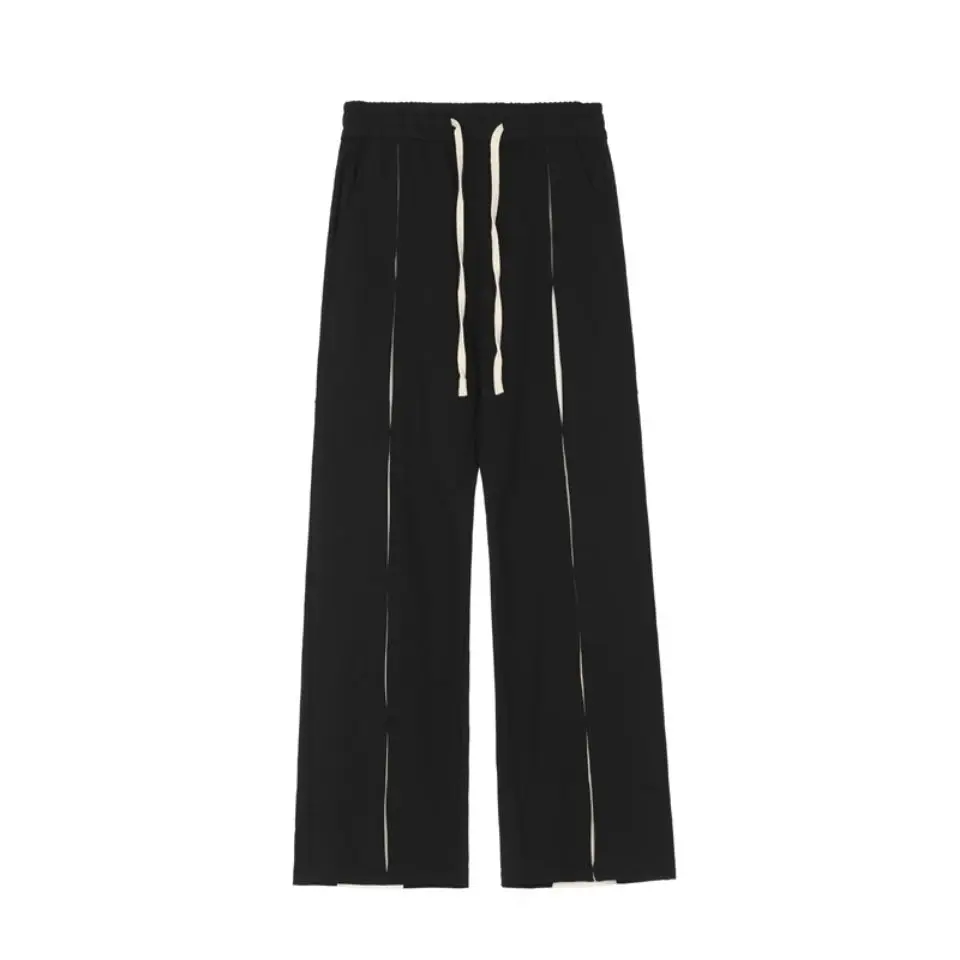 Sets With Pants Man Harajuku Punk Men's Streetwear Black Hip Hop Fashion Clothing Casual Tactical Trousers Y2k Goth Flared