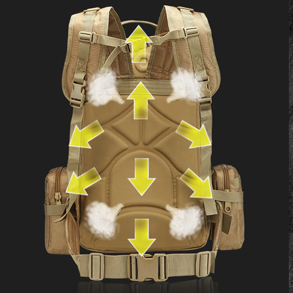 Tactical Backpack Military Waterproof Backpacks 4 In 1 Molle Sport Bag Outdoor Trekking Fishing Hiking Camping 3D Rucksack