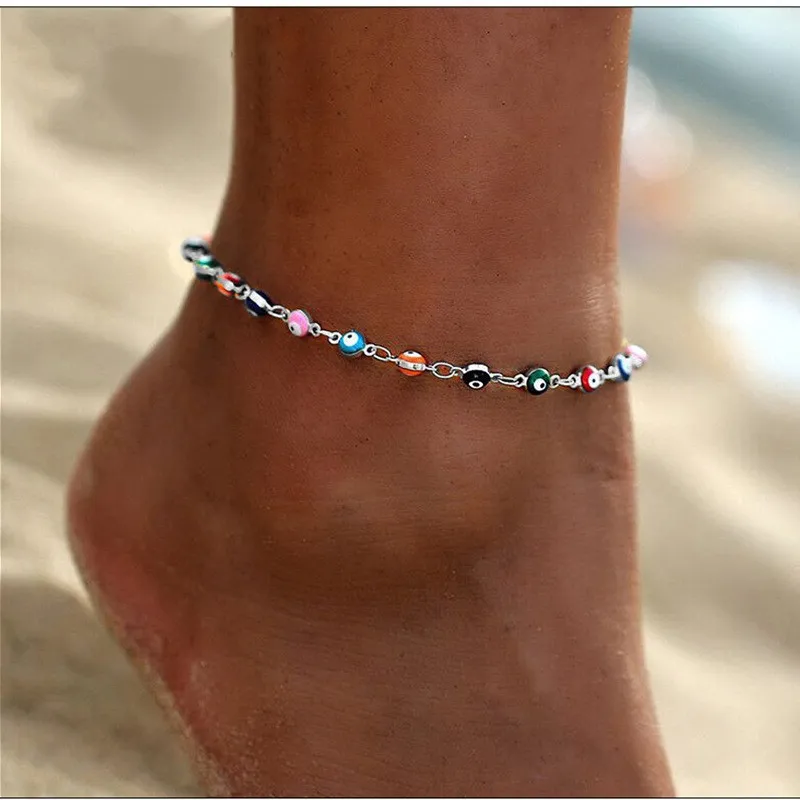 European and American Devil's Eye Foot Chain Creative Girl High End Simple Fashionable Christmas Leg Chain ankle chains toe foot bracelet fashion accessories