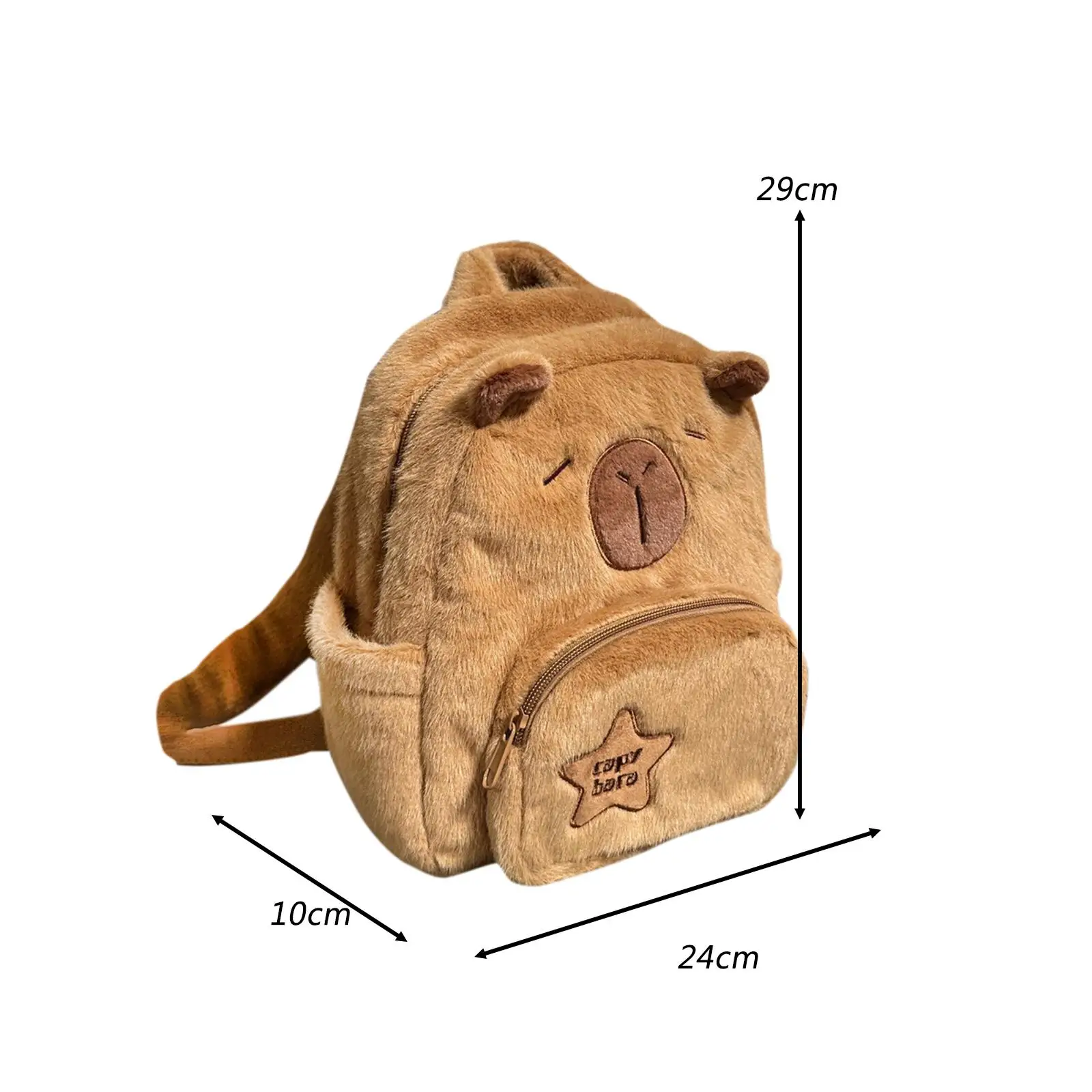 Capybara Plush Backpack Fashion Cute Rucksack Travel Backpack Cartoon School Bag Bookbag for Student Women Adults College Girls
