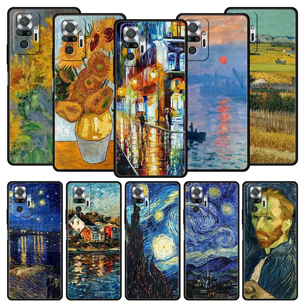 Van Gogh Oil Painting Black Phone Case Cover