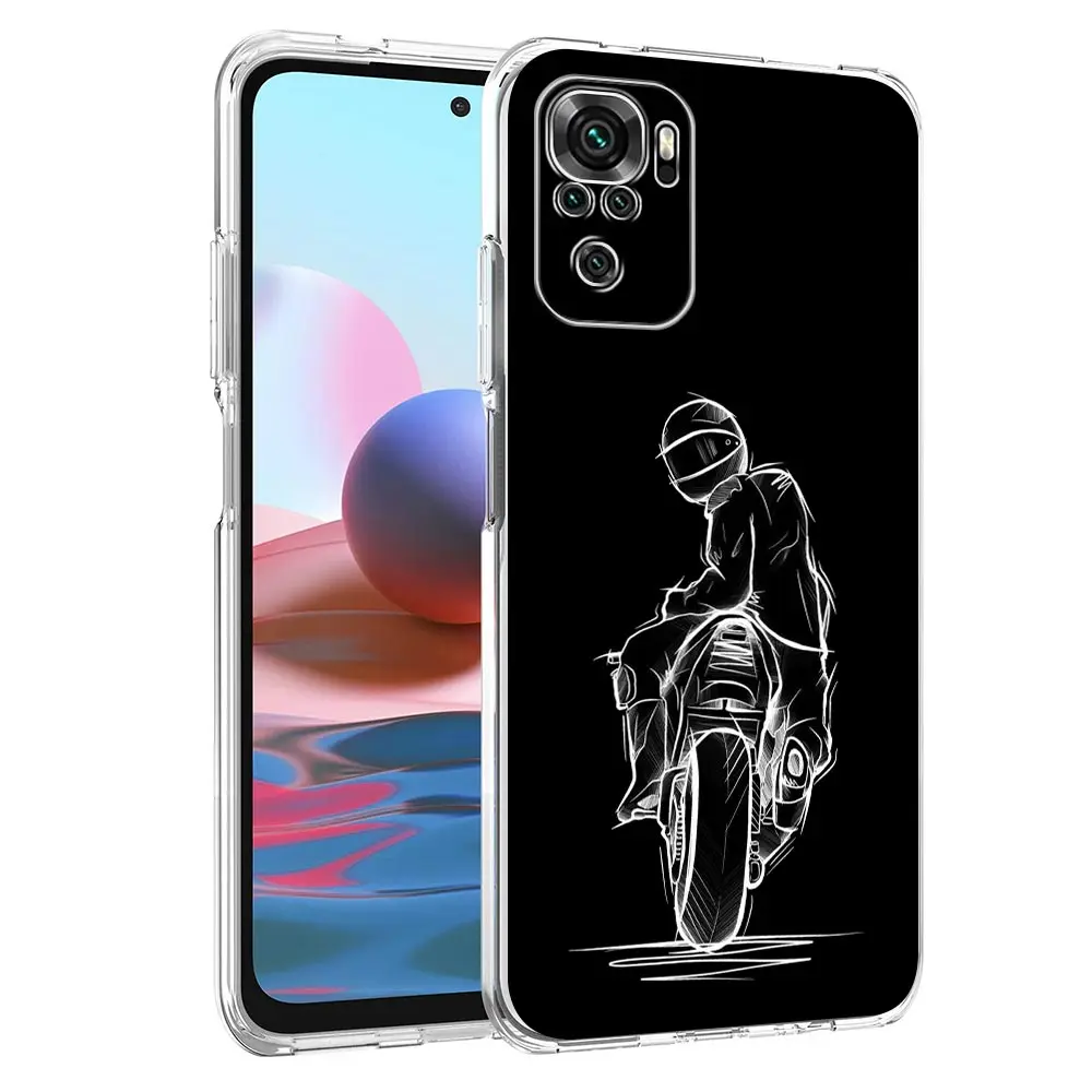 Clear Soft TPU Motorcycle Design Phone Case