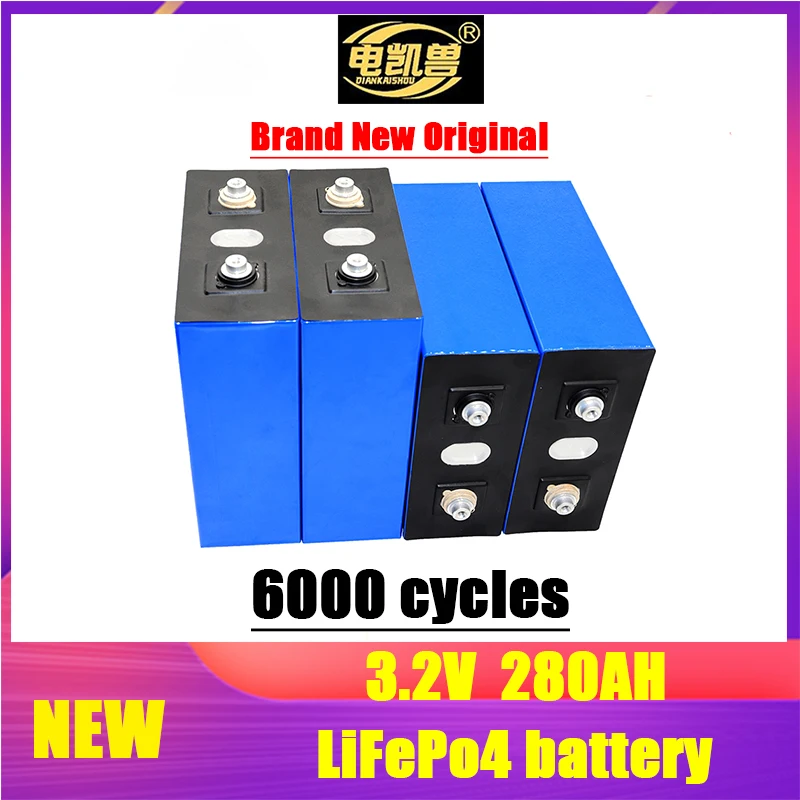 

NEW Lifepo4 Battery EVE 3.2V 280AH 12V 24V Grade A Batteries 6000 Cycles Lifepo4 Prismatic CellsFor Solar Cells EU/US TAX FREE