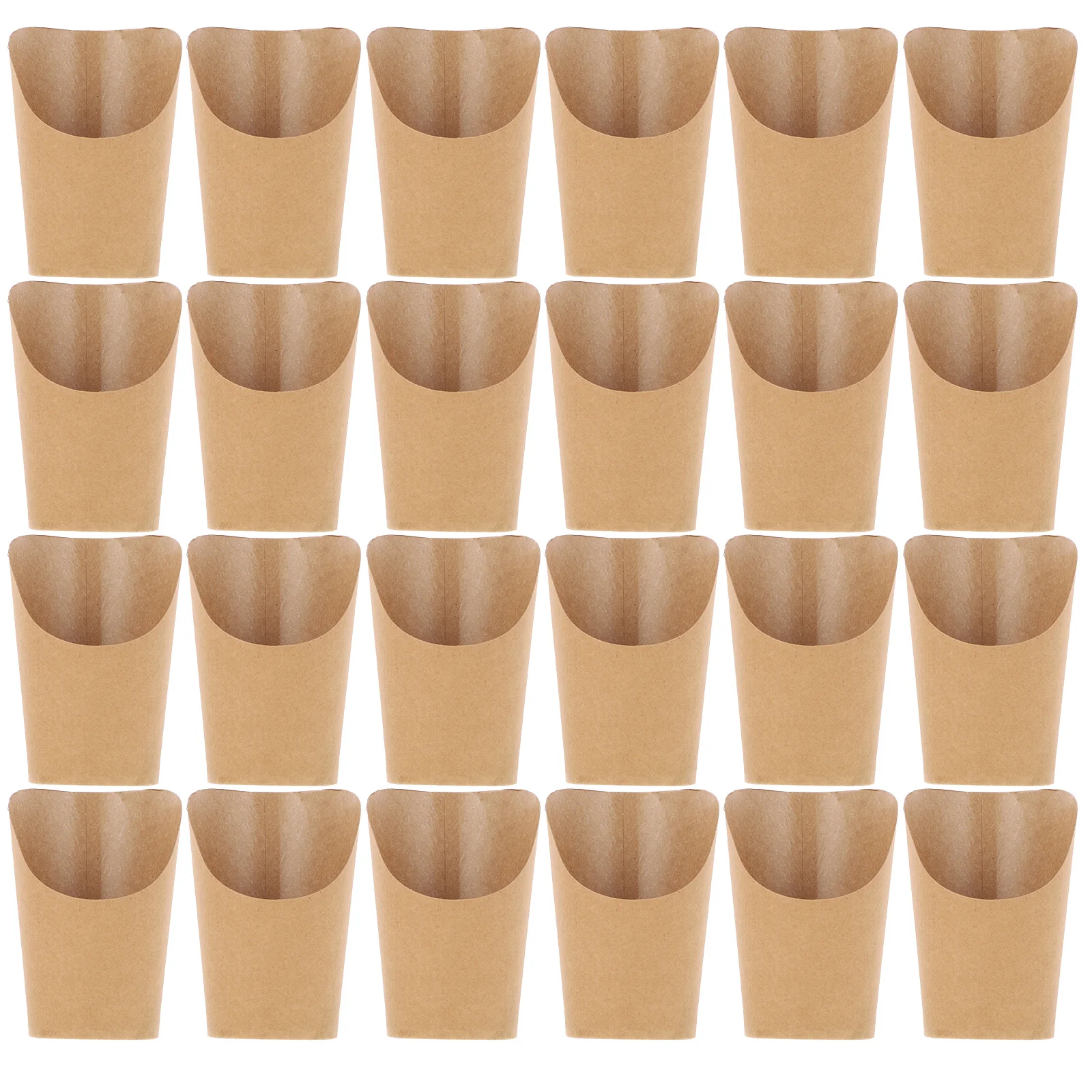 

100pcs French Fries Holder Paper Popcorn Boxes Take- out Party Supplies Kraft Paper Cups Trays Paper Cones for Home Kitchen (