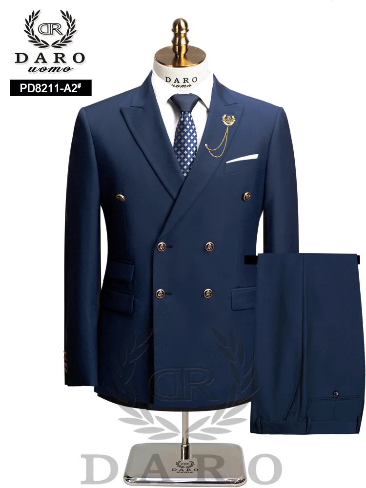Mens Suit DAROuomo 2025 Men Suit Slim Fit Formal Business Work Wear Suits 2Pcs Set (Jacket+Pants)DR8211