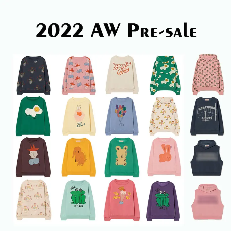 2022 AW Children Autumn Winter Fleeced T Shirs Kids Designer Clothes Boys Girls Casual Cartoon Pattern Clothes Winter Warm Tops